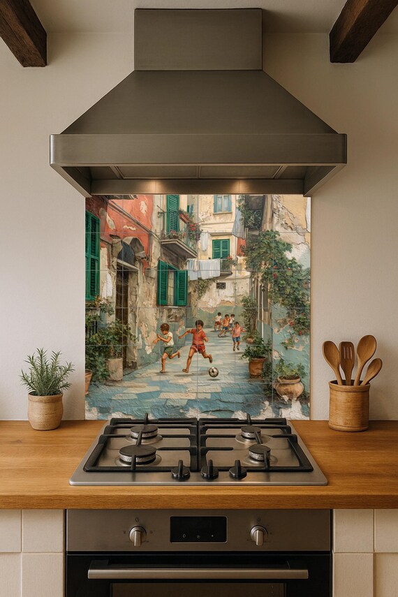 Mural de azulejos de patio napolitano — vista 4