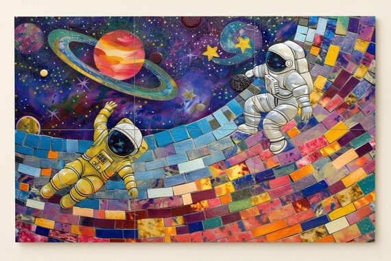 Mosaico de astronauta estelar — vista 3