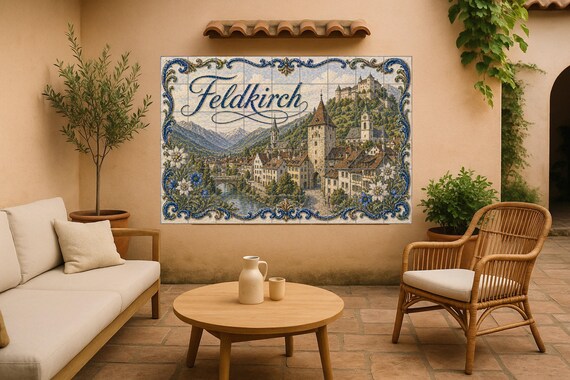 Mural de azulejos de cerámica de Feldkirch, Austria — vista 3