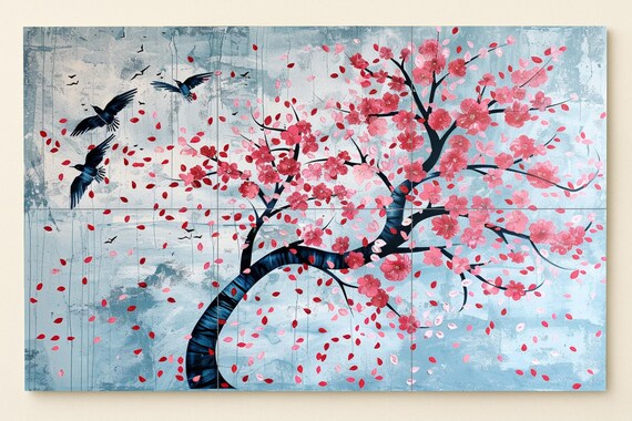 Mural de flores de cerezo — vista 3
