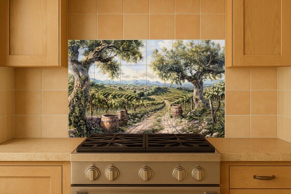 Mural de cerámica de viñedo — vista 4