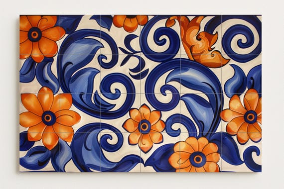 Mural floral mediterráneo — vista 2