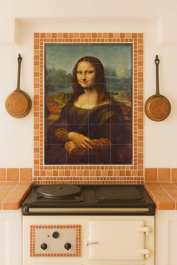 Mural de azulejos de cerámica de la Mona Lisa