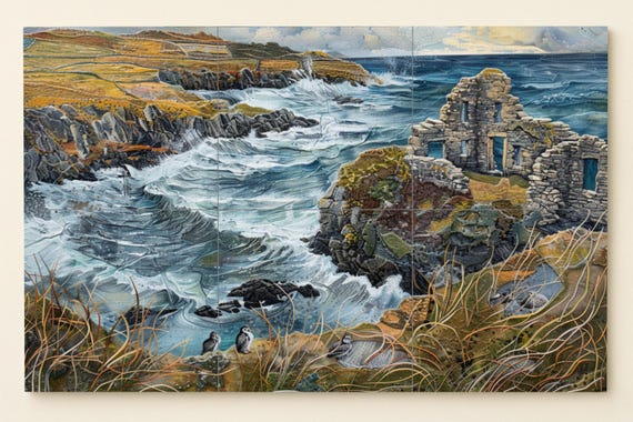 Mural de azulejos de la costa irlandesa — vista 3