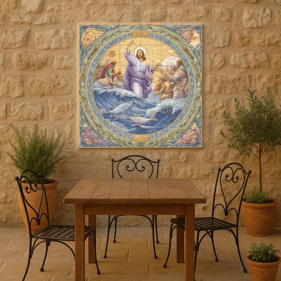 Mural de azulejos "El milagro del pez" — vista 2