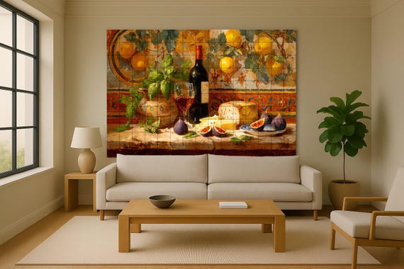 Mural de cocina mediterránea