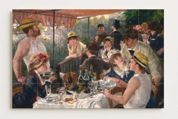 Mural de azulejos de cerámica "El almuerzo de los remeros" — vista 2