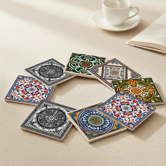 Talavera & Maiolica Ceramic Coaster Set — vista 3