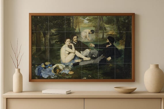 Mural de azulejos Le Dejeuner sur l’Herbe Manet — vista 4