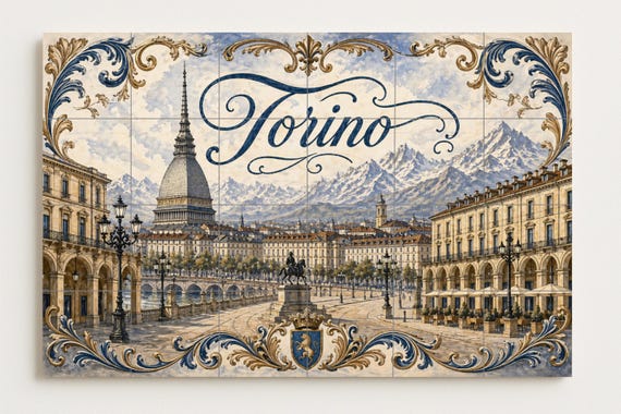 Mural de azulejos cerámicos Mole Antonelliana de Turín, elegante decoración d… — vista 4