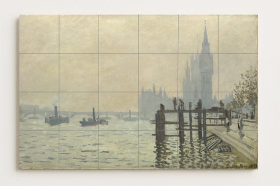 Mural de azulejos de cerámica del Támesis bajo Westminster — vista 2