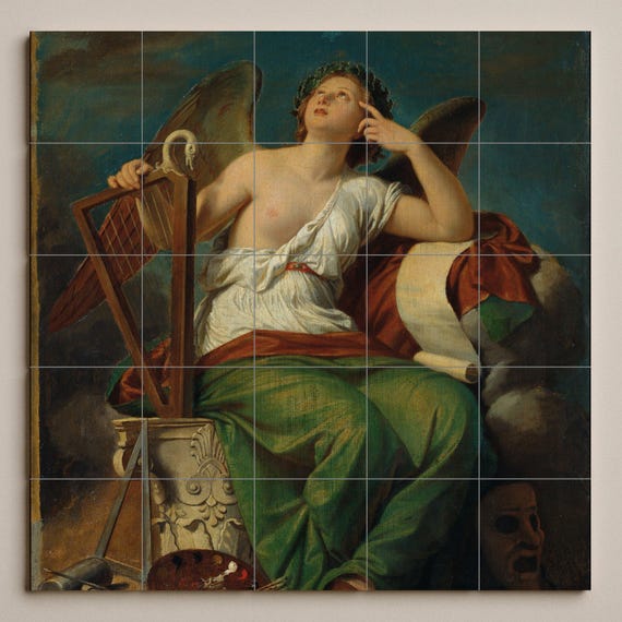 Mural de azulejos de la Musa de la Historia — vista 3