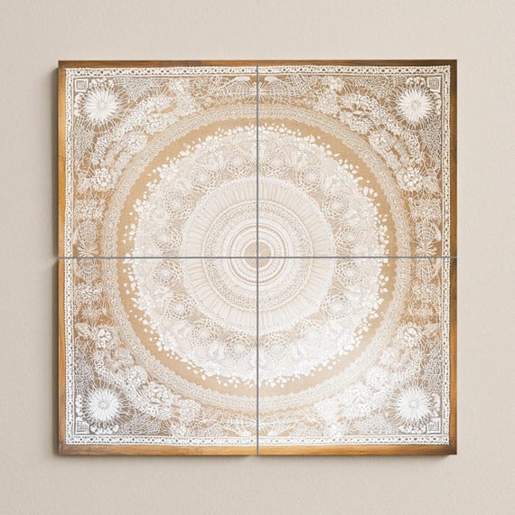 Mural de azulejos de cerámica con mandala elegante para pared, panel decorati… — vista 2