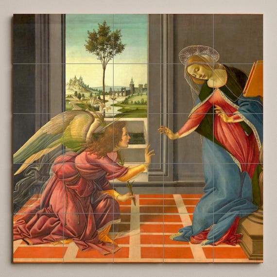 Mural de azulejos de cerámica de la Anunciación — vista 3