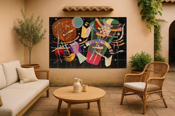Mural de azulejos de cerámica Composition X — vista 4