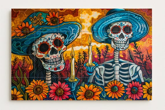 Mural romántico del Día de los Muertos — vista 3