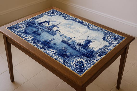 Mural de azulejos azules de Delft — vista 4
