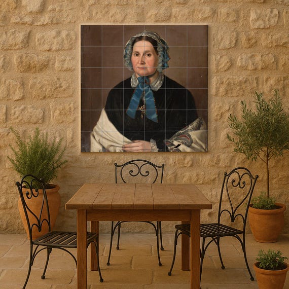 Mural de retrato de mujer victoriana — vista 2