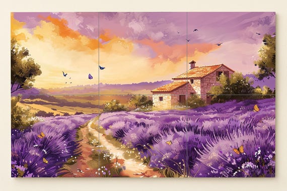Mural de azulejos "Atardecer Lavanda" — vista 3
