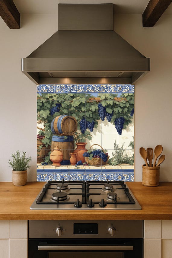 Mural de azulejos de viñedo — vista 3