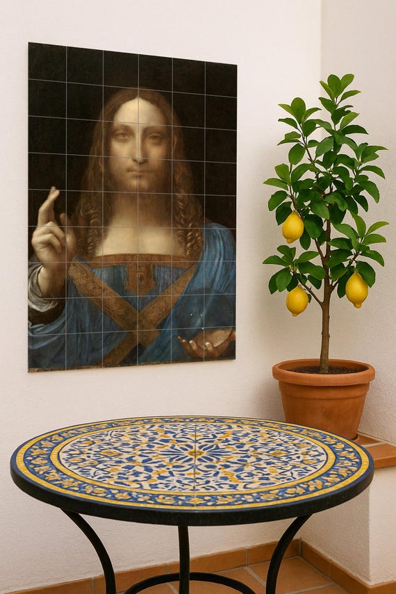 Mural de azulejos de cerámica Salvator Mundi — vista 4
