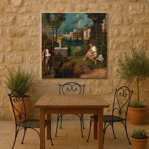 Mural de azulejos La Tempestad de Giorgione — vista 2