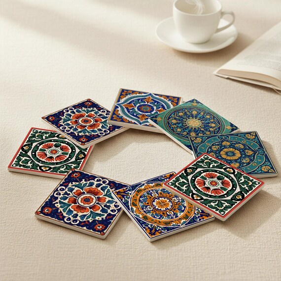 Mexican Talavera Ceramic Coaster Set — vista 4
