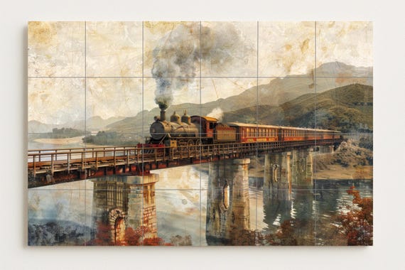 Mural de tren de vapor — vista 2