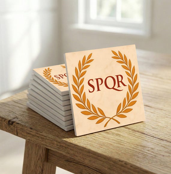 SPQR romano corona de laurel — vista 3