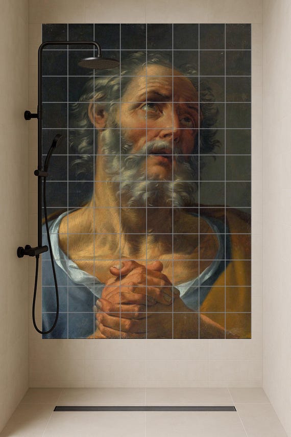 San Pedro en Oración — Mural cerámico de Cerámicas La Noria