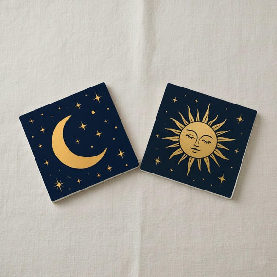 Celestial — Posavasos de cerámica y corcho de Cerámicas La Noria