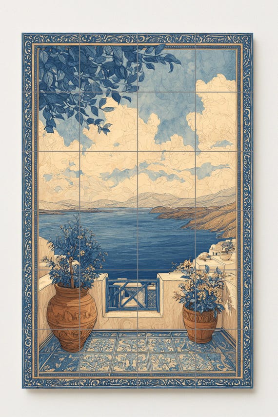Mural cerámico de terraza mediterránea — vista 2