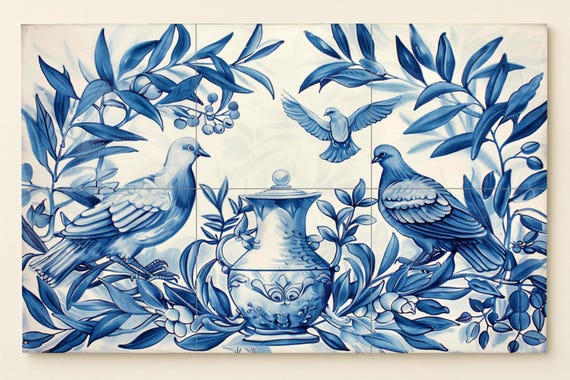 Mural de paloma azul — vista 3