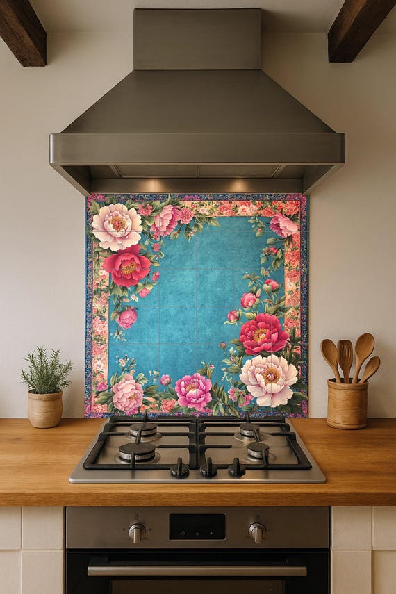 Mural cerámico floral