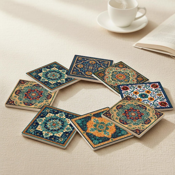 Qajar con diseño de medallón floral persa — vista 4