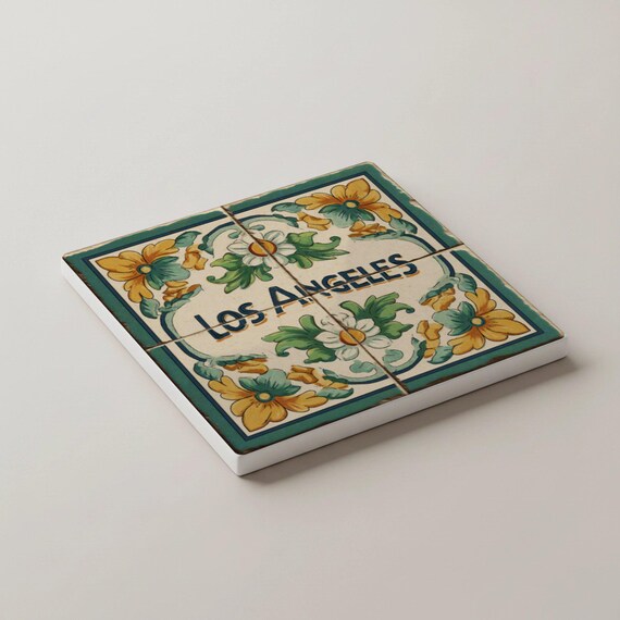 Los Ángeles / Juego de posavasos de azulejos españoles de Los Ángeles — vista 4