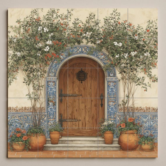 Mural de azulejos para puerta española — vista 4