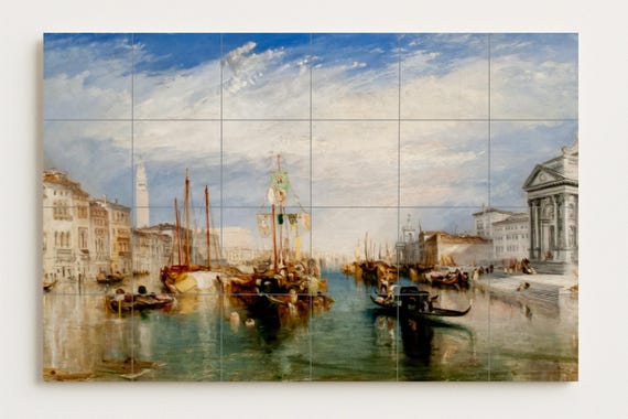 Mural de azulejos de cerámica de Venecia desde Madonna della Salute — Mural cerámico de Cerámicas La Noria