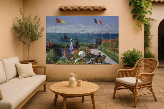 Mural de azulejos del Jardín de Monet en Sainte Adresse — vista 4