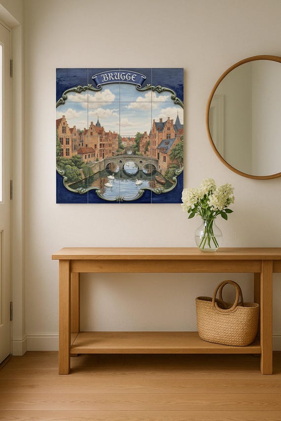 Mural de pared de cerámica del canal de Brujas — vista 2