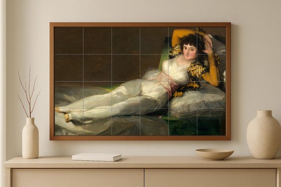 Mural de azulejos La Maja Vestida Goya — vista 3