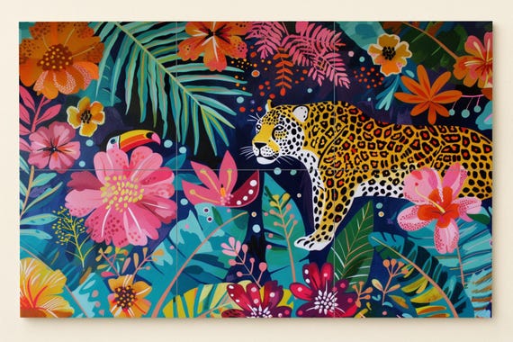 Mural de azulejos de la selva amazónica — vista 3