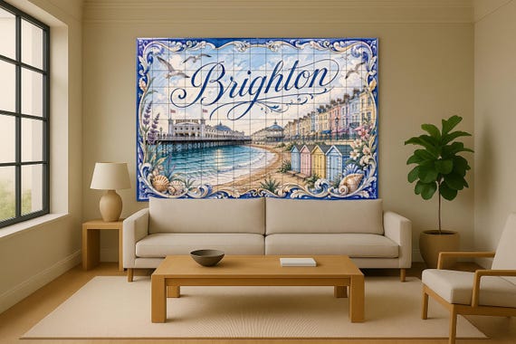Mural de azulejos de cerámica de Brighton, arte mural del muelle de Brighton,… — vista 2