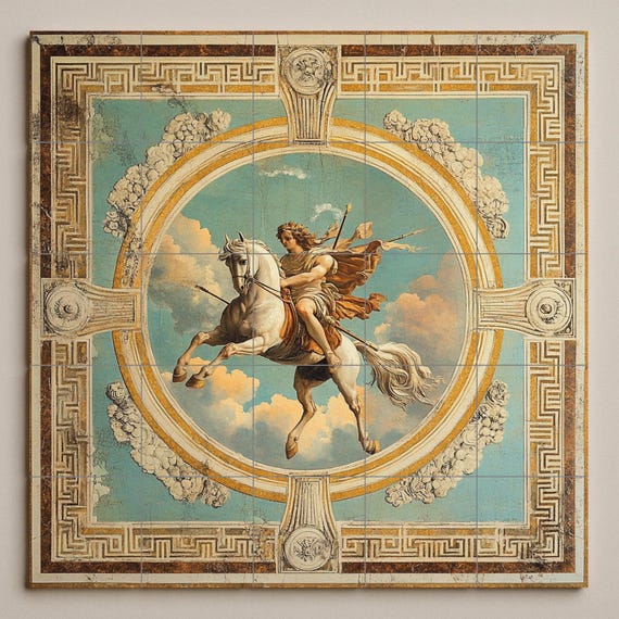 Mural de azulejos cerámicos de mitología clásica — vista 3