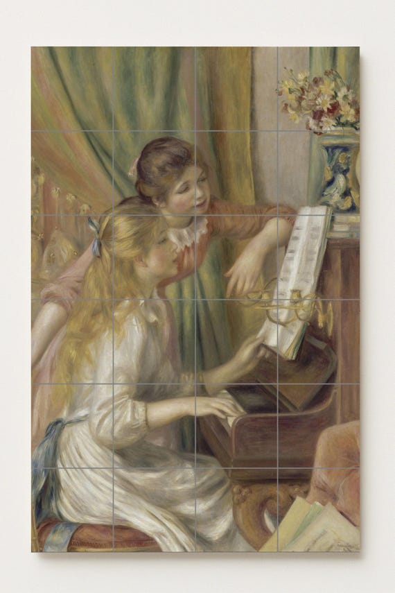 Mural de azulejos de cerámica "Chicas al piano" — vista 2
