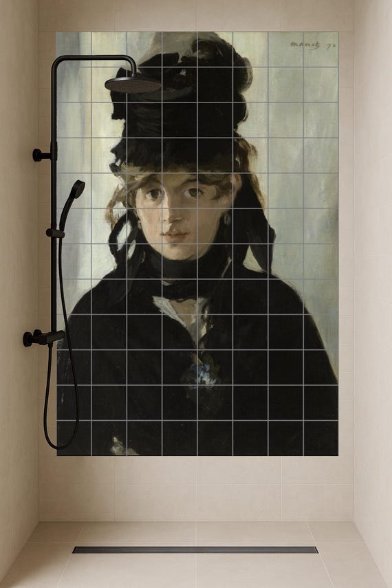 Mural de azulejos de cerámica con retrato de Berthe Morisot — vista 2