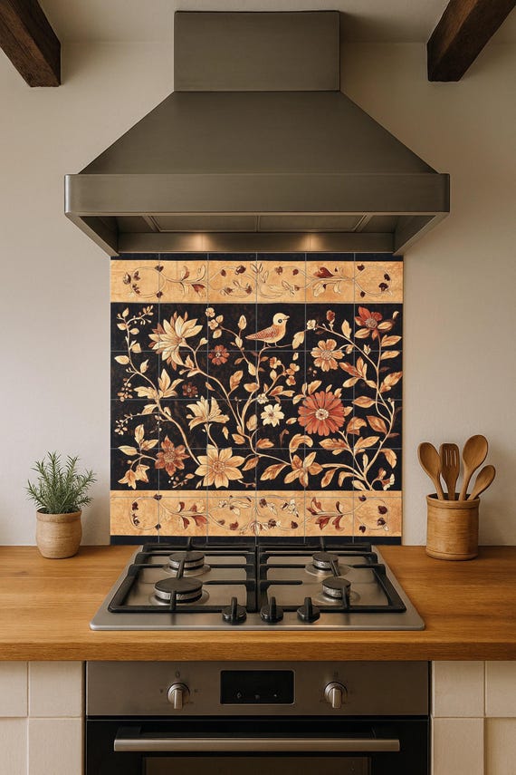 Mural cerámico batik indonesio — vista 3