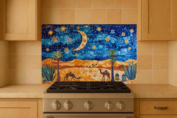 Mural nocturno en el desierto