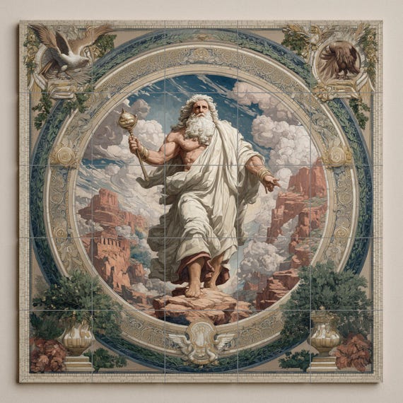 Mural de azulejos de Zeus — vista 3