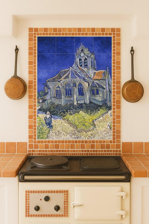 Mural de azulejos de cerámica de la iglesia de Auvers — vista 4